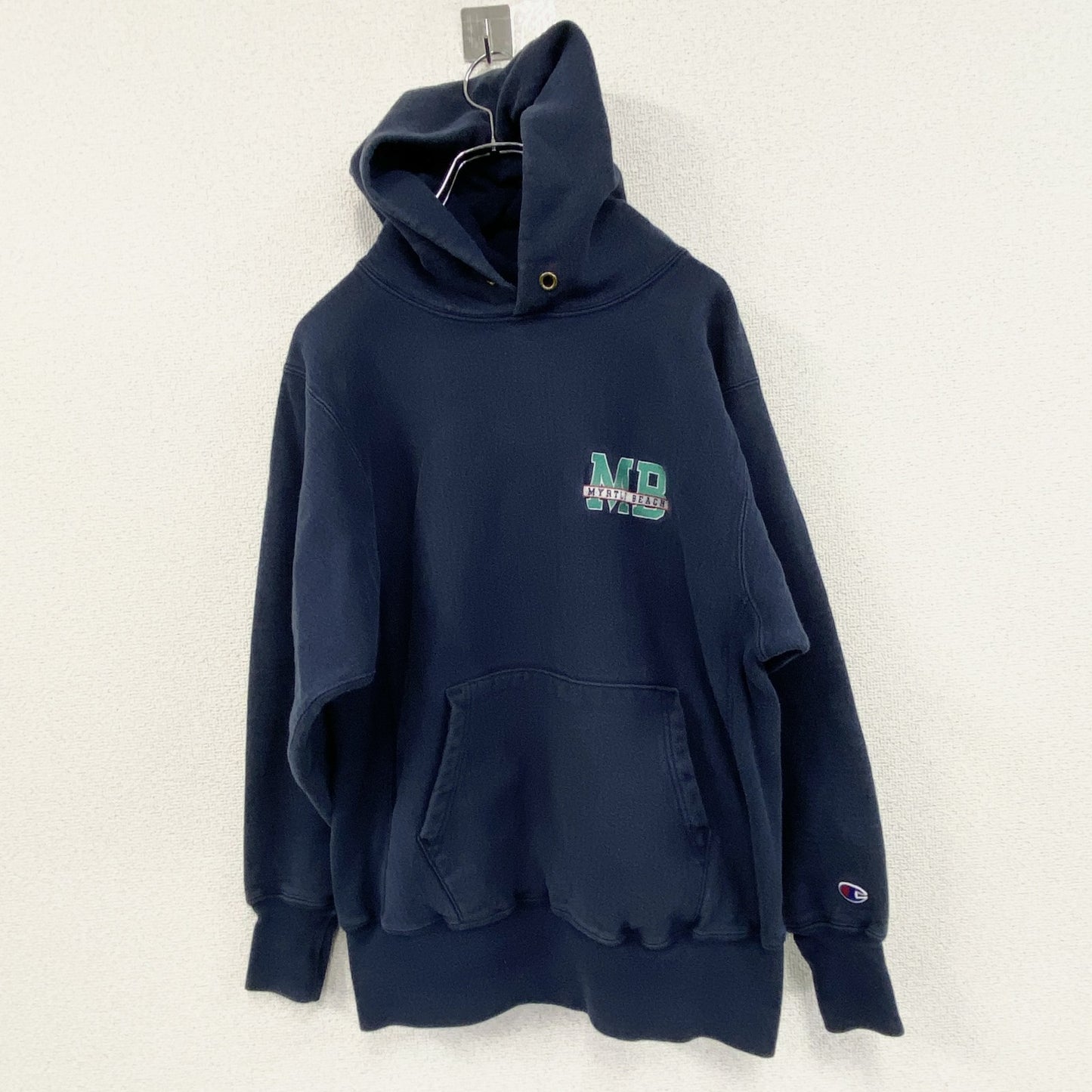 90s　Champion　チャンピオン　リバースウィーブ　スウェットパーカー/フーディー　刺繍タグ　ネイビー　Mサイズ