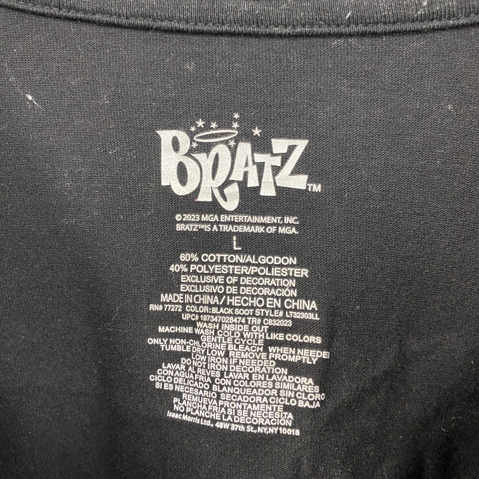 BRATZ　半袖プリントTシャツ　ツアーTシャツ　ギャルT　黒　ブラック　Lサイズ