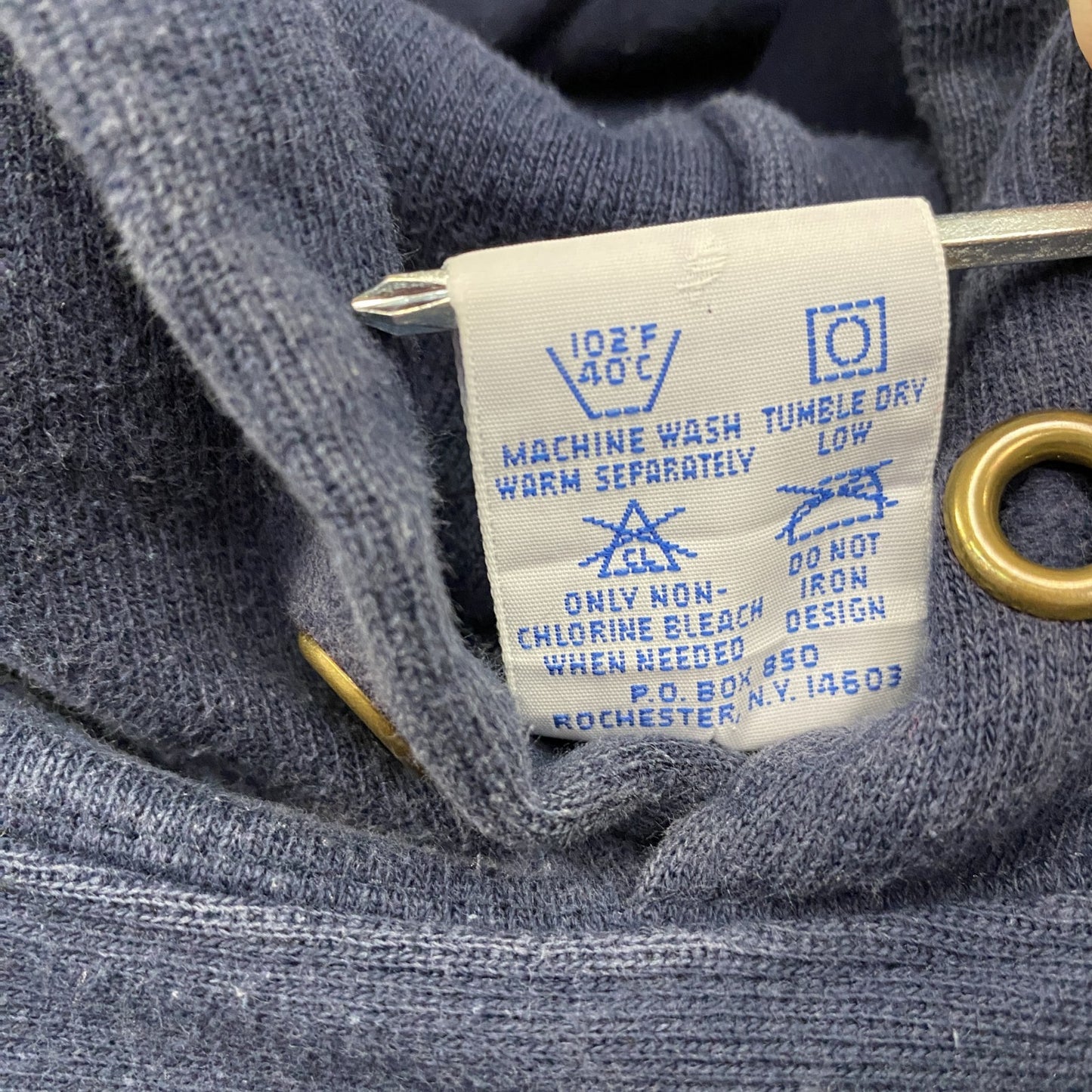 90s　Champion　チャンピオン　リバースウィーブ　スウェットパーカー/フーディー　刺繍タグ　ネイビー　Mサイズ