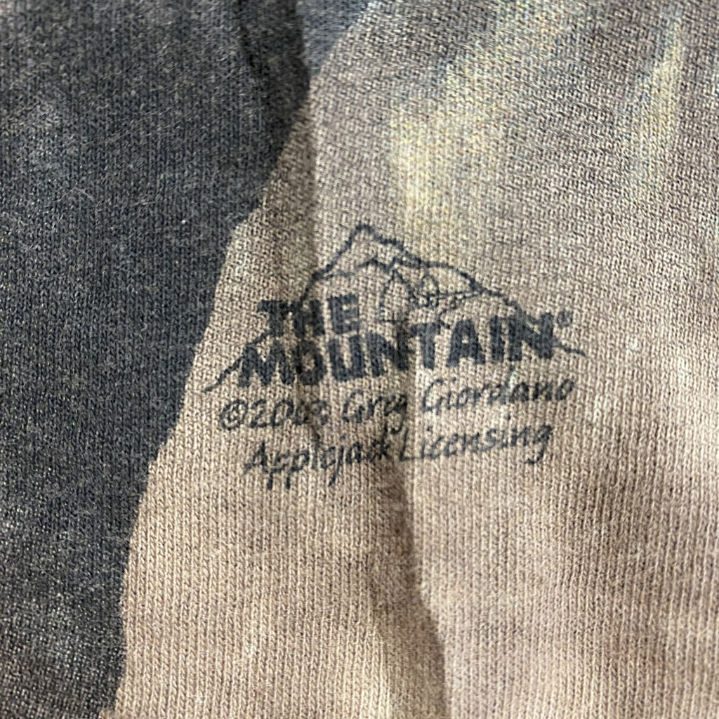 00s　THE MOUNTAIN　半袖プリントTシャツ　タイダイ　アニマルT　茶色　ブラウン　XXLサイズ