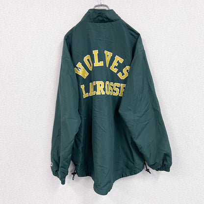 90s　Boathouse　フルジップナイロンジャケット　アーチプリント　ヴィンテージ　ディープグリーン　Lサイズ
