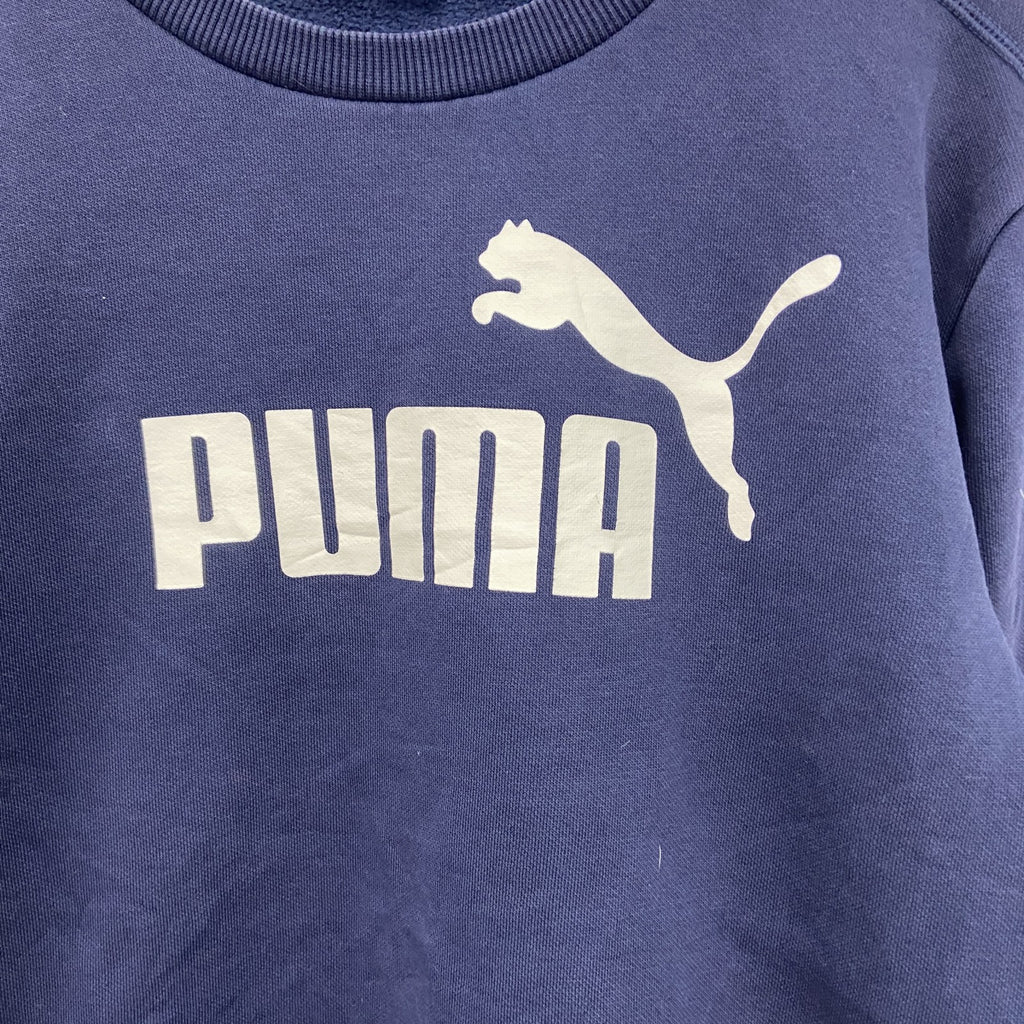 PUMA　プーマ　スウェット/トレーナー　デカロゴ　スポーツミックス　ストリート　クルーネック　紺　ネイビー　Sサイズ