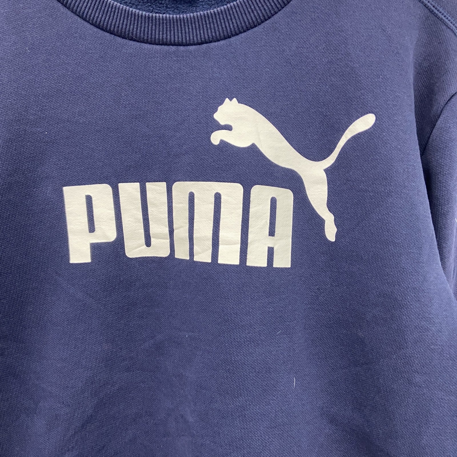 PUMA　プーマ　スウェット/トレーナー　デカロゴ　スポーツミックス　ストリート　クルーネック　紺　ネイビー　Sサイズ