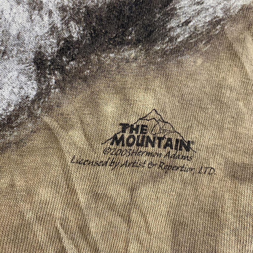 00s　THE MOUNTAIN　半袖プリントTシャツ　アニマルT　タイダイ　茶色　ブラウン　XXXLサイズ