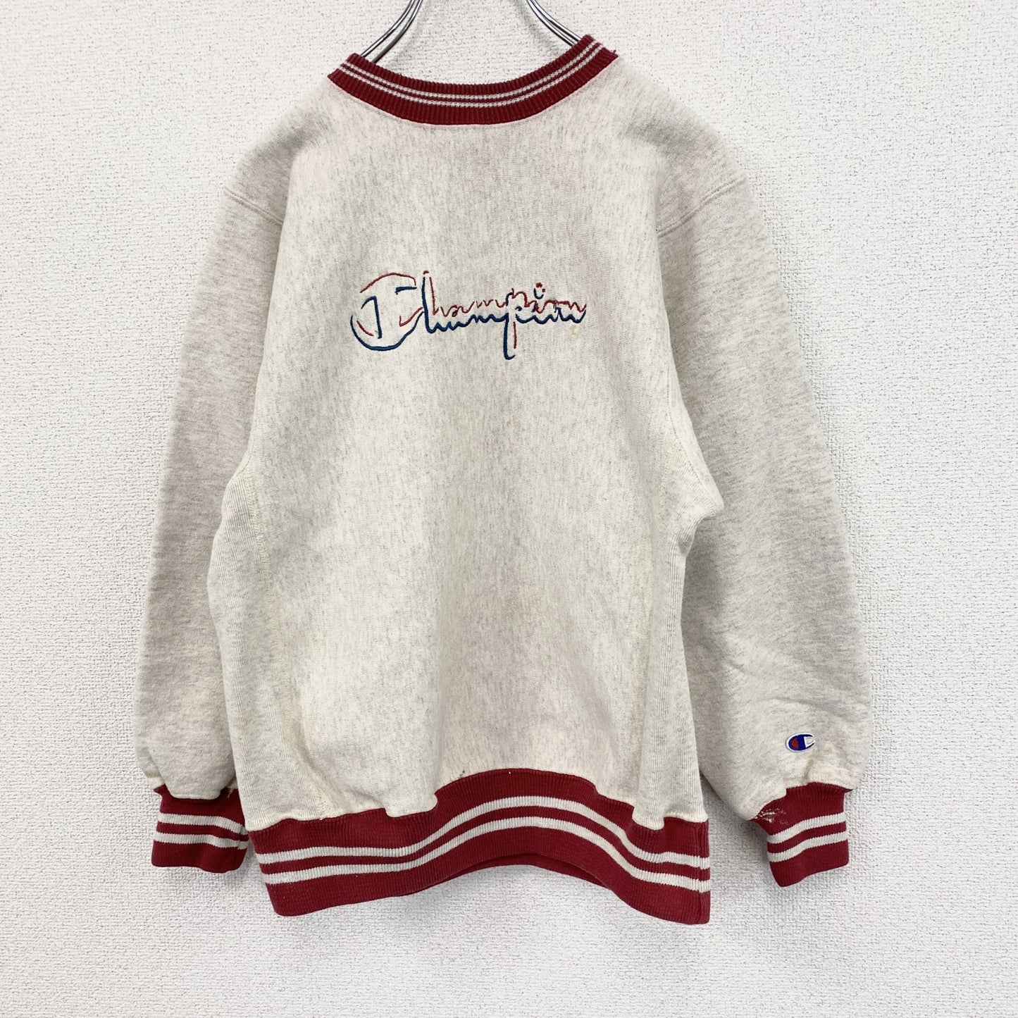 90s　Champion　チャンピオン　リバースウィーブ　スウェット/トレーナー　刺繍タグ　霜降りグレー　Mサイズ