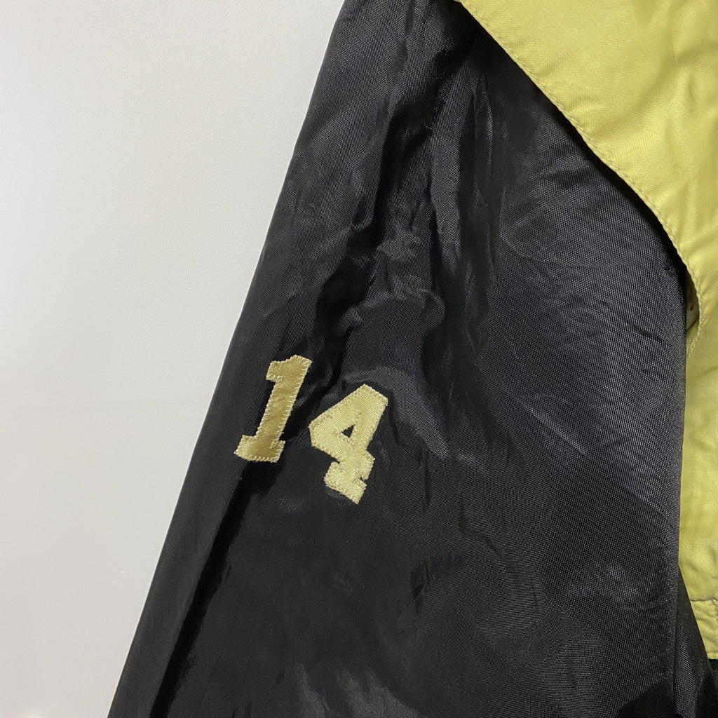 古着 used　BSPORTS　USA製　長袖デザインナイロンジャケット　ジップアップアウター　ワンポイント刺繍　XLサイズ