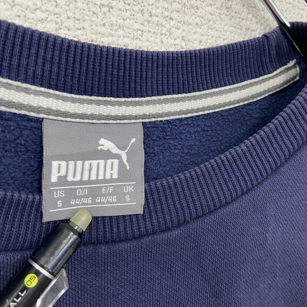 PUMA　プーマ　スウェット/トレーナー　デカロゴ　スポーツミックス　ストリート　クルーネック　紺　ネイビー　Sサイズ