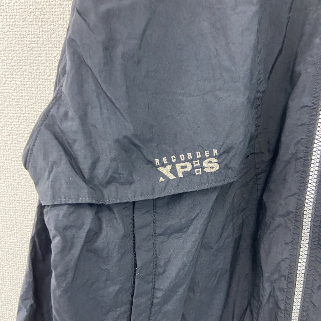 ～90s　asics　アシックス　デュアルサーモジャケット　ハイネック　刺繍ロゴ　ヴィンテージ　黒　ブラック
