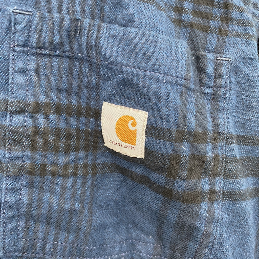 Carhartt　カーハート　長袖シャツ　ネルシャツワンピース　紺　ネイビー　M(8-10)サイズ