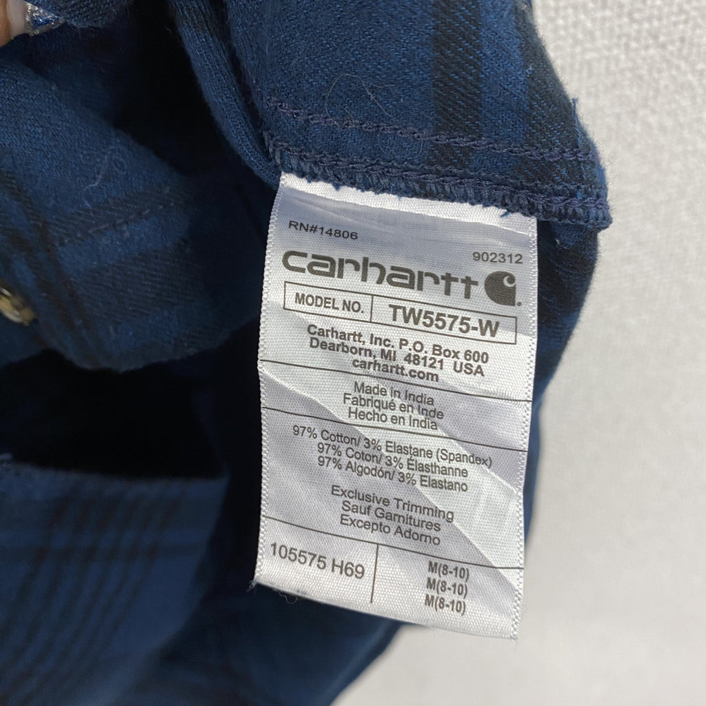 Carhartt　カーハート　長袖シャツ　ネルシャツワンピース　紺　ネイビー　M(8-10)サイズ