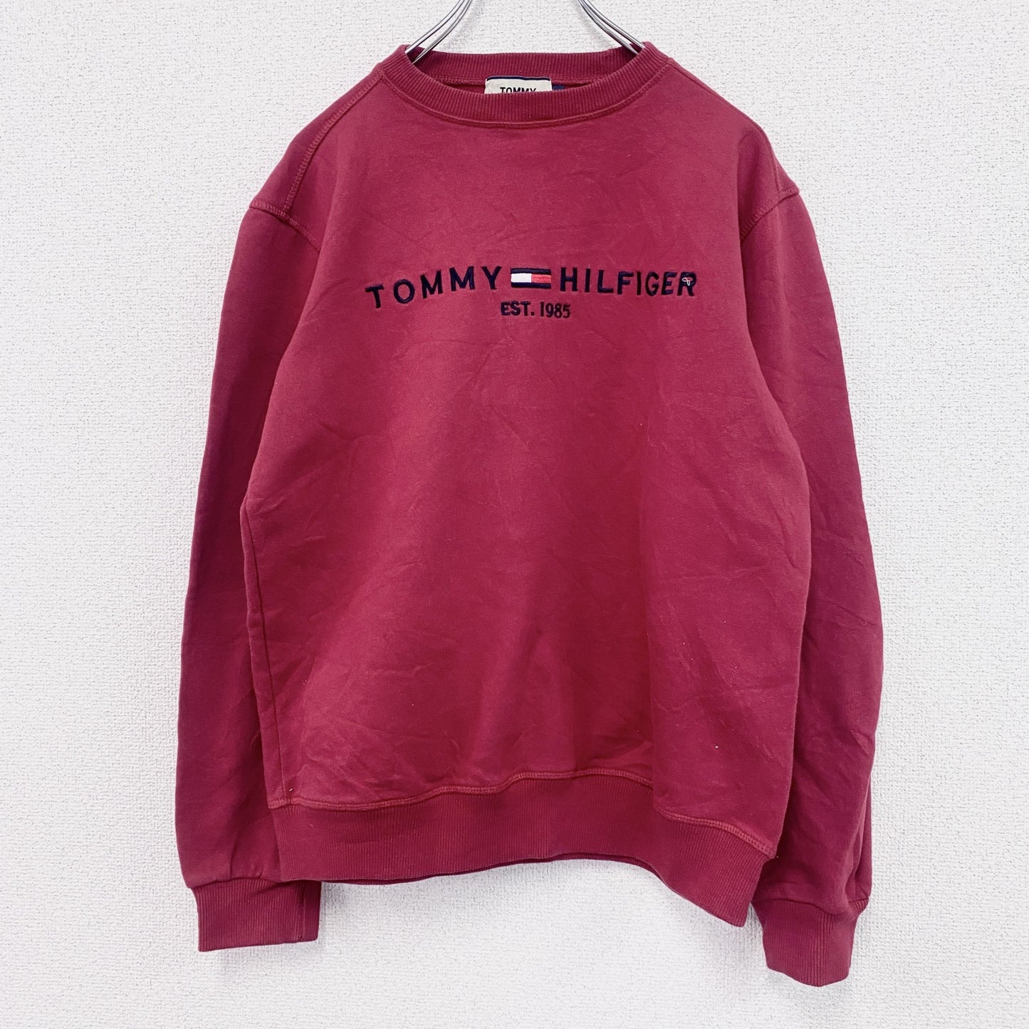 TOMMY JEANS　トミージーンズ　スウェット/トレーナー　デカロゴ　赤　レッド　Sサイズ