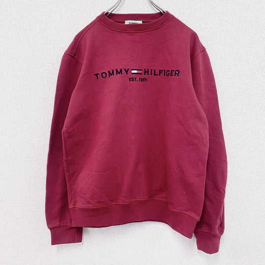 TOMMY JEANS　トミージーンズ　スウェット/トレーナー　デカロゴ　赤　レッド　Sサイズ
