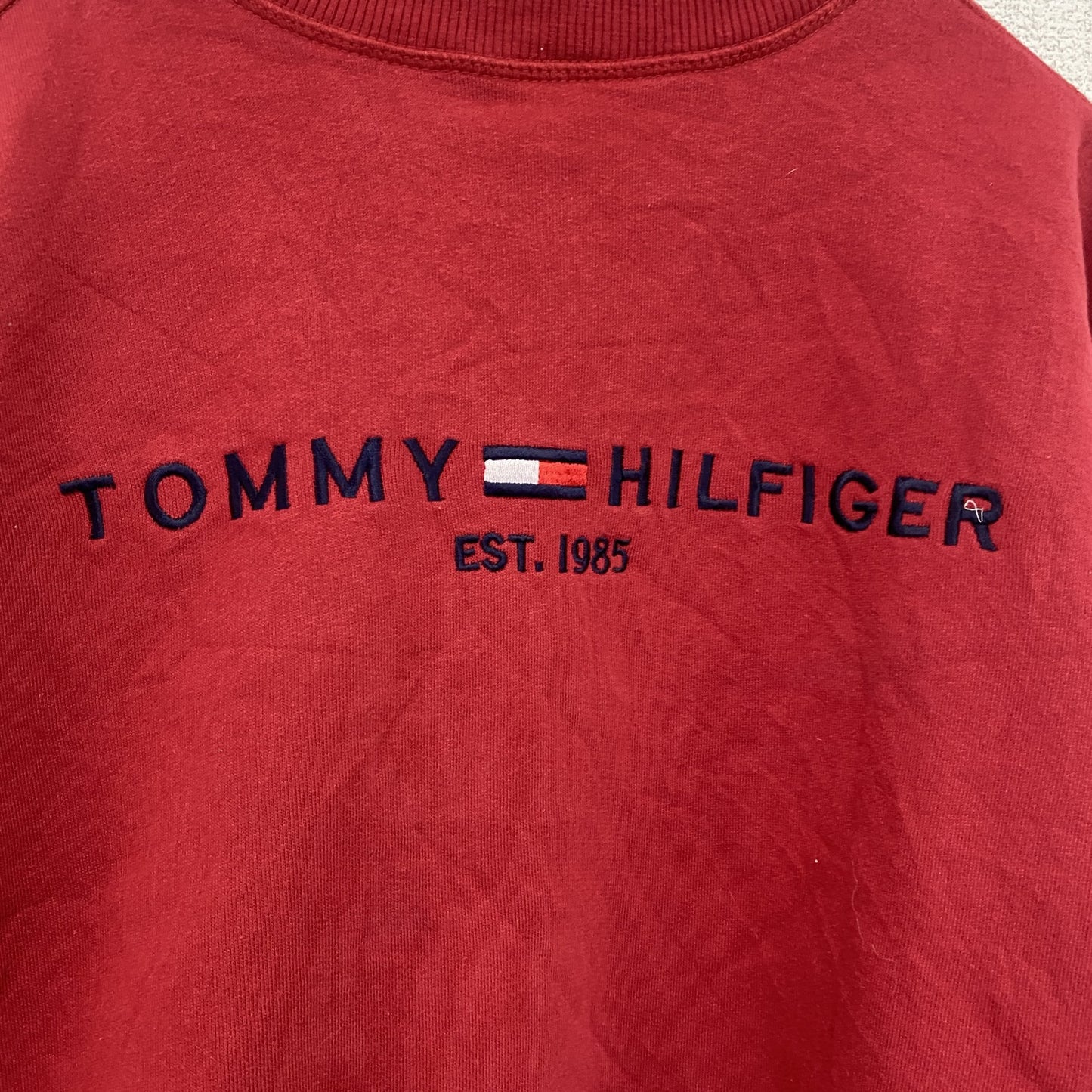 TOMMY JEANS　トミージーンズ　スウェット/トレーナー　デカロゴ　赤　レッド　Sサイズ