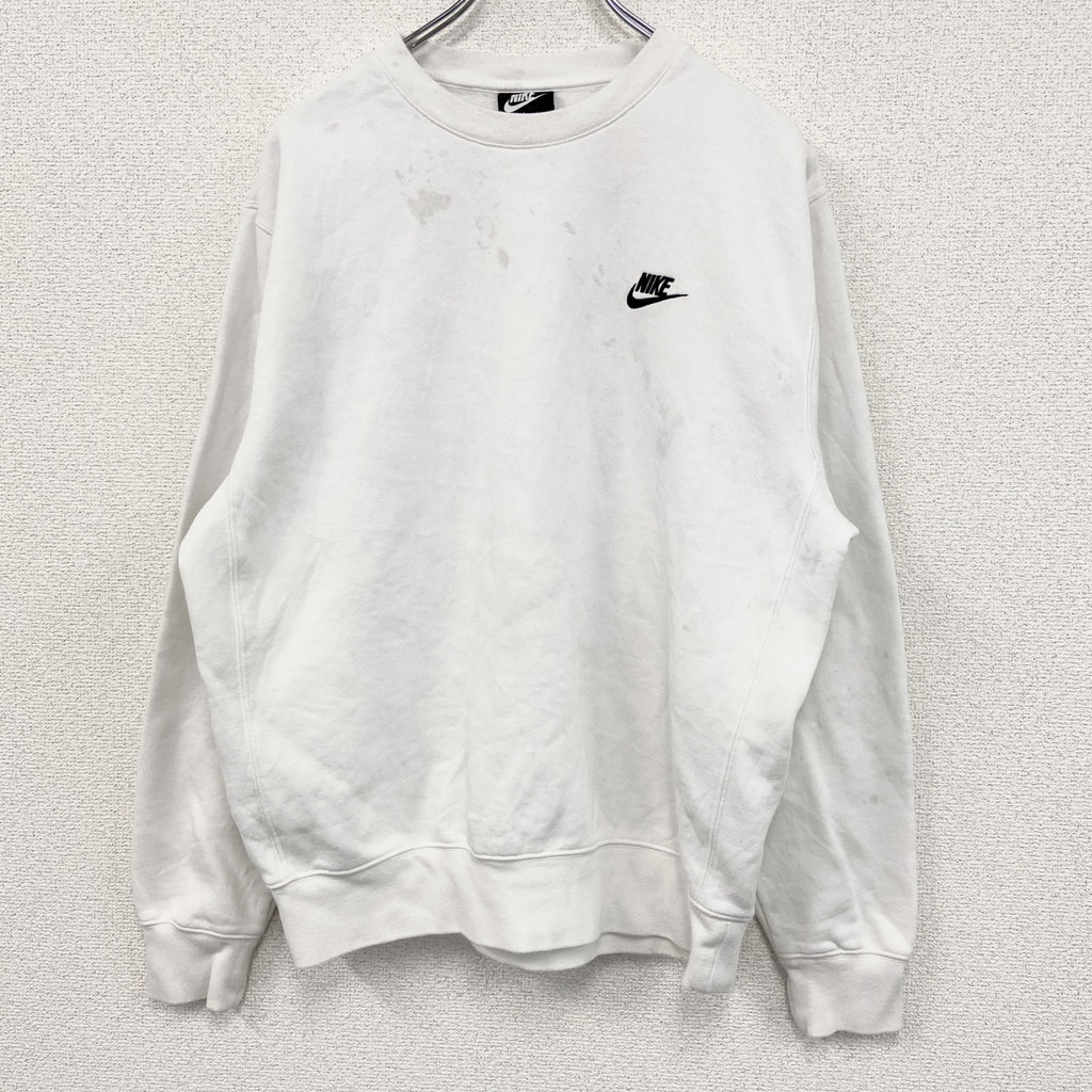 NIKE　ナイキ　スウェット/トレーナー　ロゴ刺繡　白　ホワイト　Mサイズ