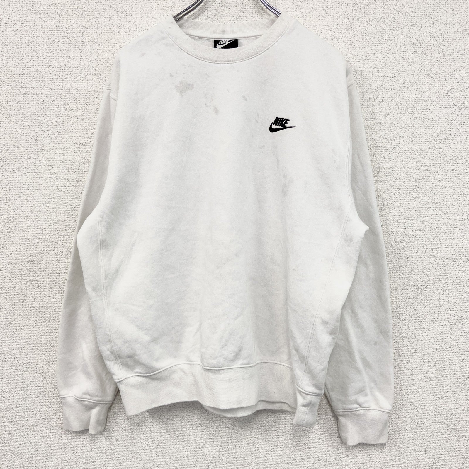 NIKE　ナイキ　スウェット/トレーナー　ロゴ刺繡　白　ホワイト　Mサイズ