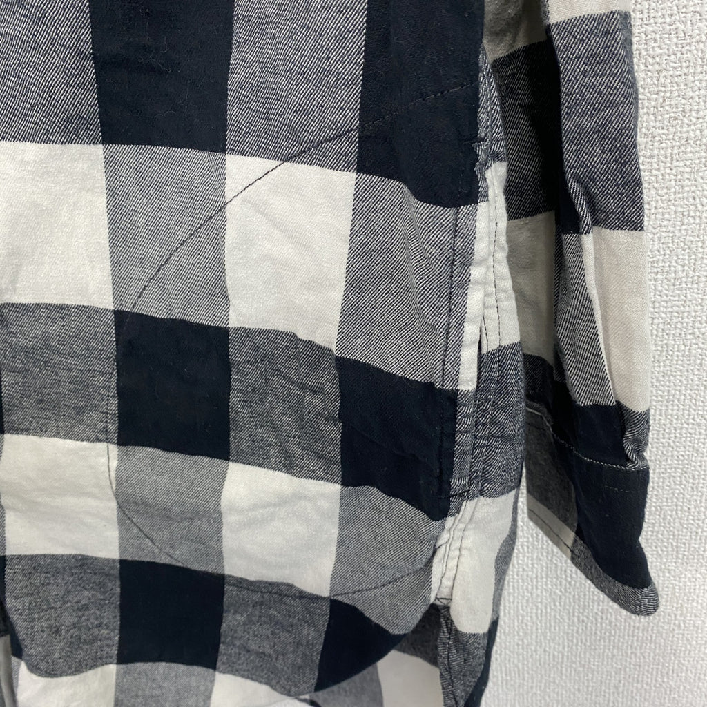 Carhartt　カーハート　長袖ネルシャツワンピース　ブロックチェック　ホワイト　ブラック　M(8-10)サイズ