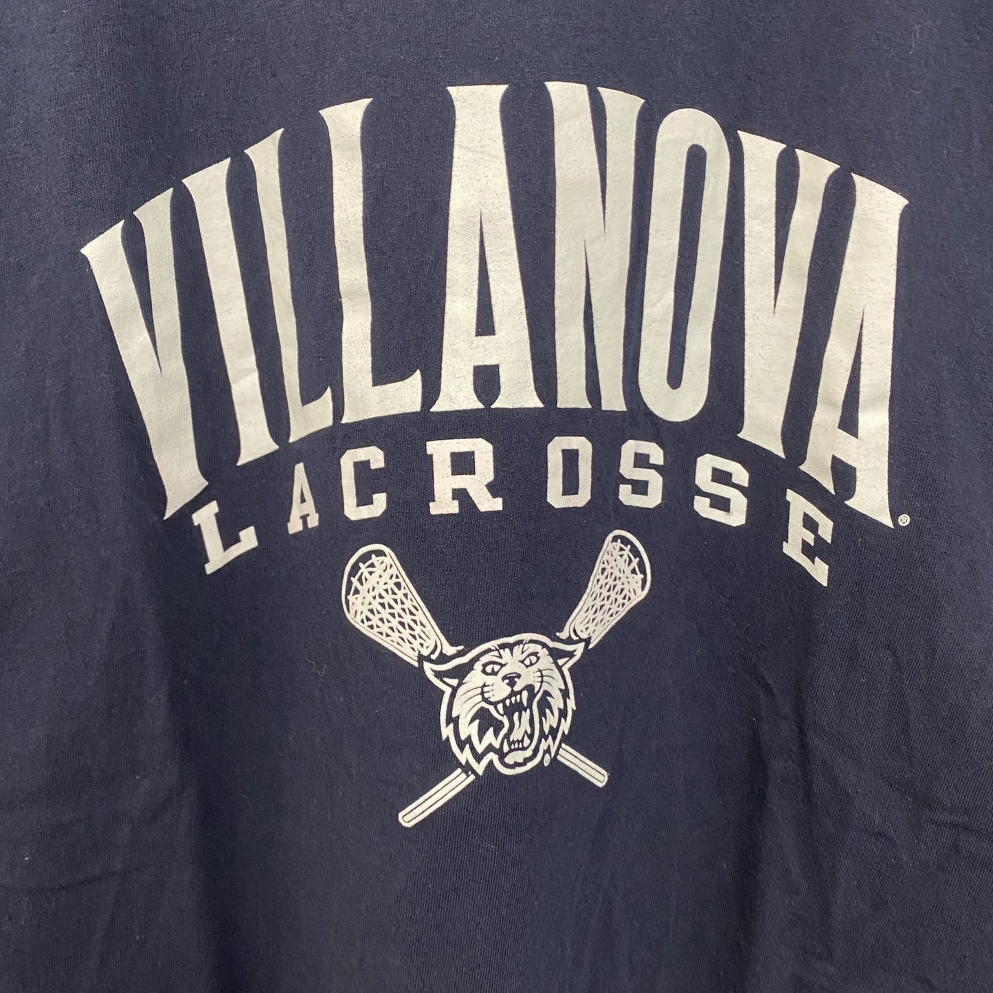 古着 used　champion チャンピオン　半袖カレッジプリントTシャツ　ビラノバ大学　ラクロス　ネイビー　紺　Mサイズ