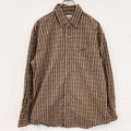 Carhartt　カーハート　長袖ボタンダウンシャツ　ブラウン　ベージュ　Mサイズ
