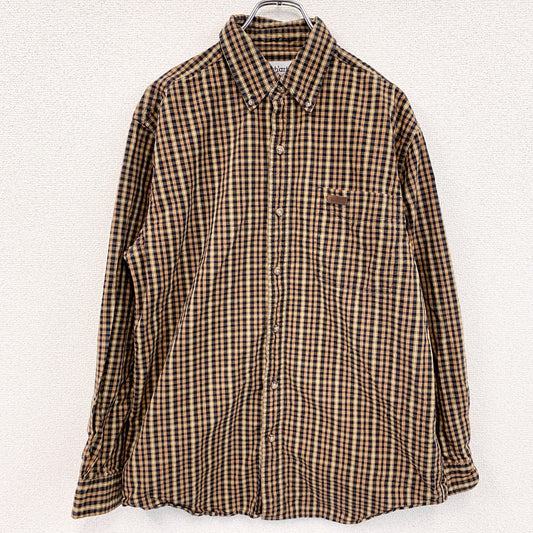 Carhartt　カーハート　長袖ボタンダウンシャツ　ブラウン　ベージュ　Mサイズ