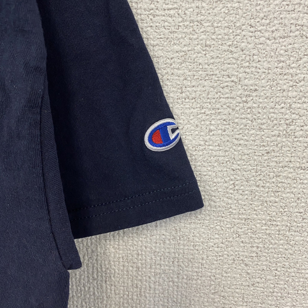 古着 used　champion チャンピオン　半袖カレッジプリントTシャツ　ビラノバ大学　ラクロス　ネイビー　紺　Mサイズ