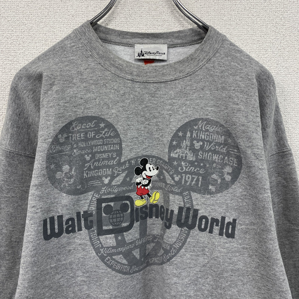 Hanes　Disney　ディズニー　ミッキーマウス　スウェット/トレーナー　Walt Disney World　灰色　グレー　Mサイズ　