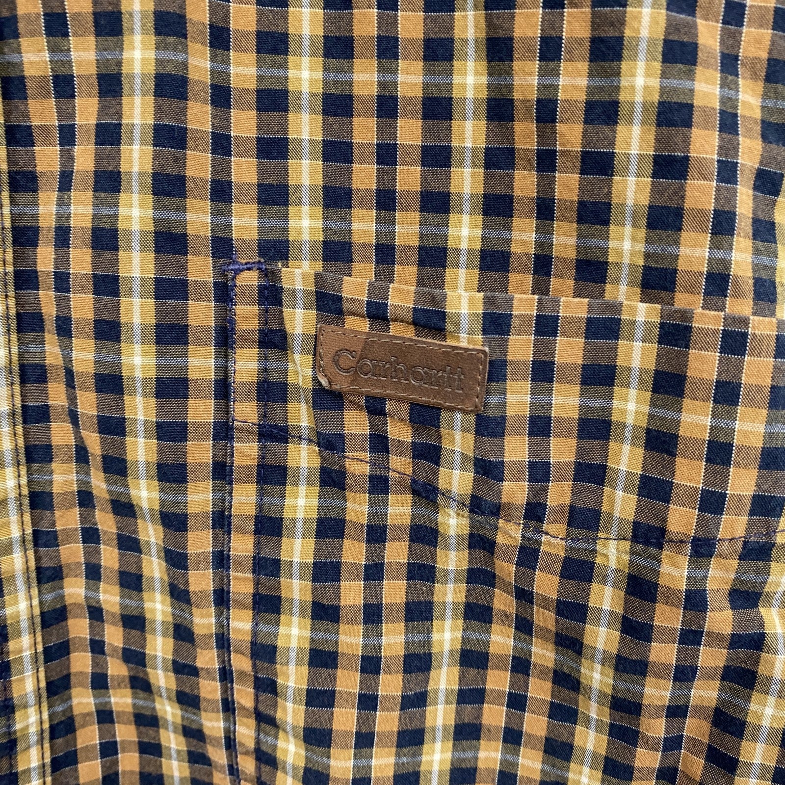 Carhartt　カーハート　長袖ボタンダウンシャツ　ブラウン　ベージュ　Mサイズ