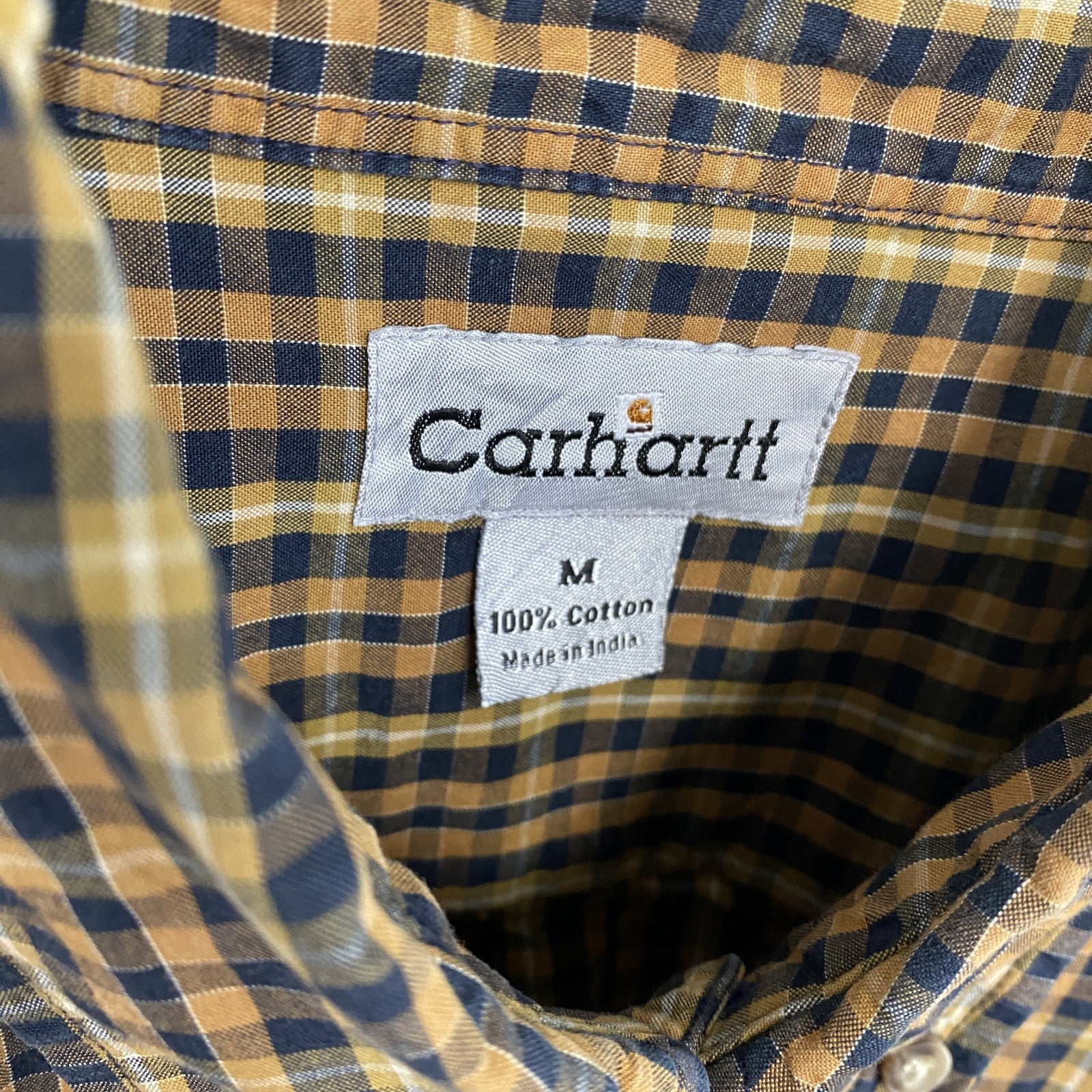 Carhartt　カーハート　長袖ボタンダウンシャツ　ブラウン　ベージュ　Mサイズ
