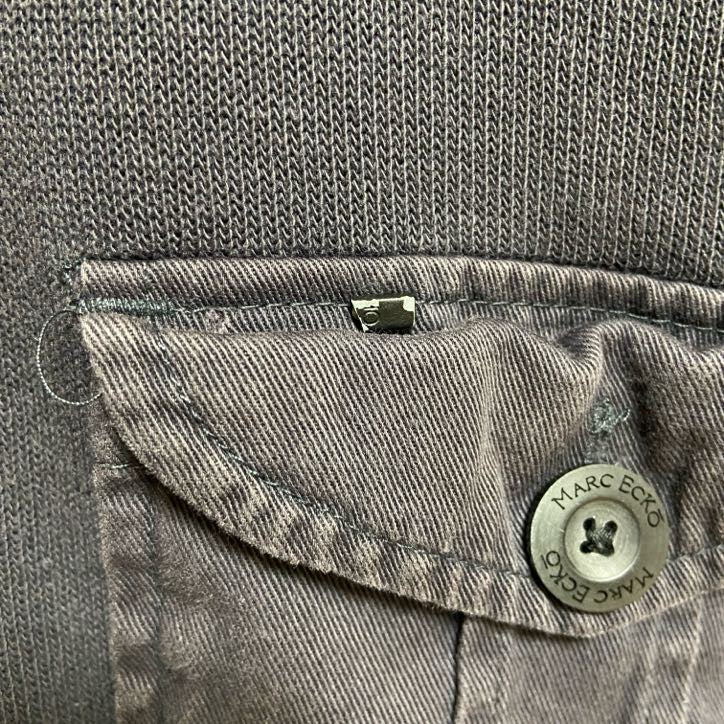 古着 used　MARCECKO　マークエコー　長袖ハーフジップスウェット　トレーナー　コットン素材　ダークグレー　XXLサイズ