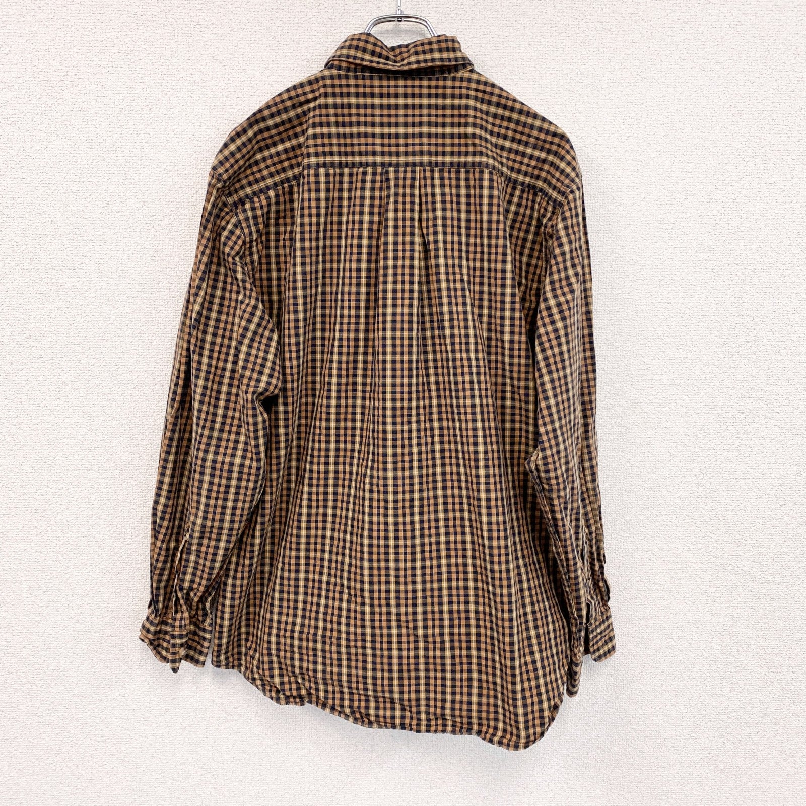 Carhartt　カーハート　長袖ボタンダウンシャツ　ブラウン　ベージュ　Mサイズ