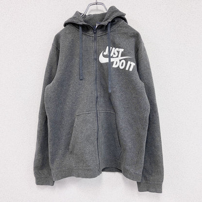 NIKE　ナイキ　フルジップスウェットパーカー/フーディー　JUST DO IT　スウッシュ　灰色　グレー　Mサイズ