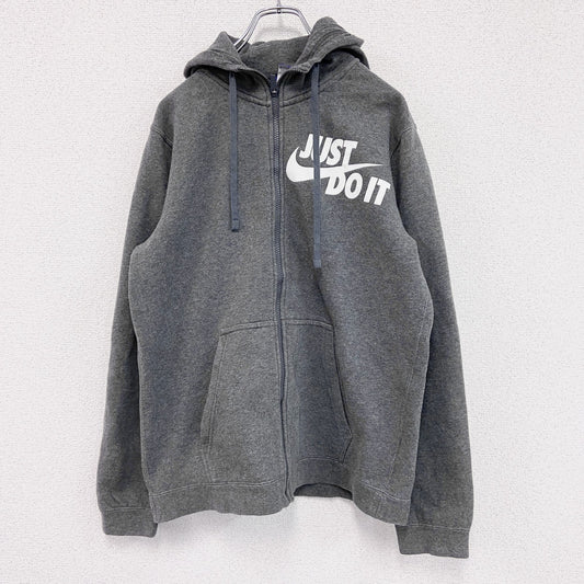 NIKE　ナイキ　フルジップスウェットパーカー/フーディー　JUST DO IT　スウッシュ　灰色　グレー　Mサイズ