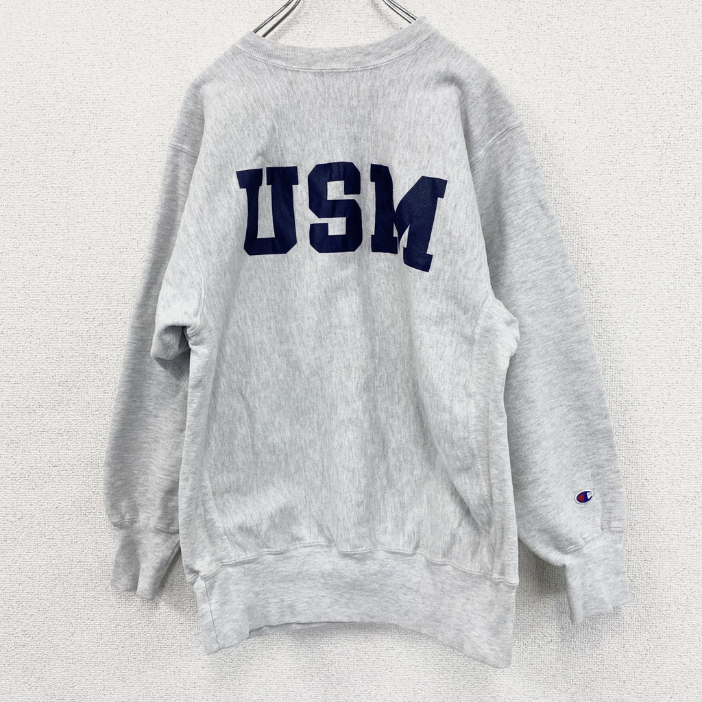 90s　Champion　チャンピオン　リバースウィーブ　スウェット/トレーナー　刺繍ロゴ　霜降りグレー　XLサイズ