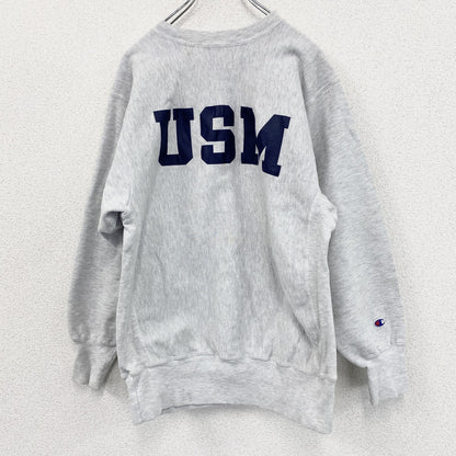 90s　Champion　チャンピオン　リバースウィーブ　スウェット/トレーナー　刺繍ロゴ　霜降りグレー　XLサイズ