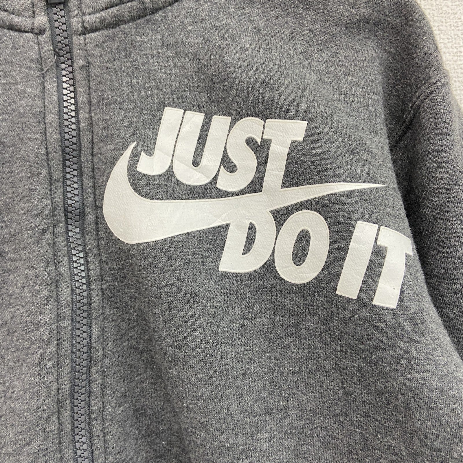 NIKE　ナイキ　フルジップスウェットパーカー/フーディー　JUST DO IT　スウッシュ　灰色　グレー　Mサイズ