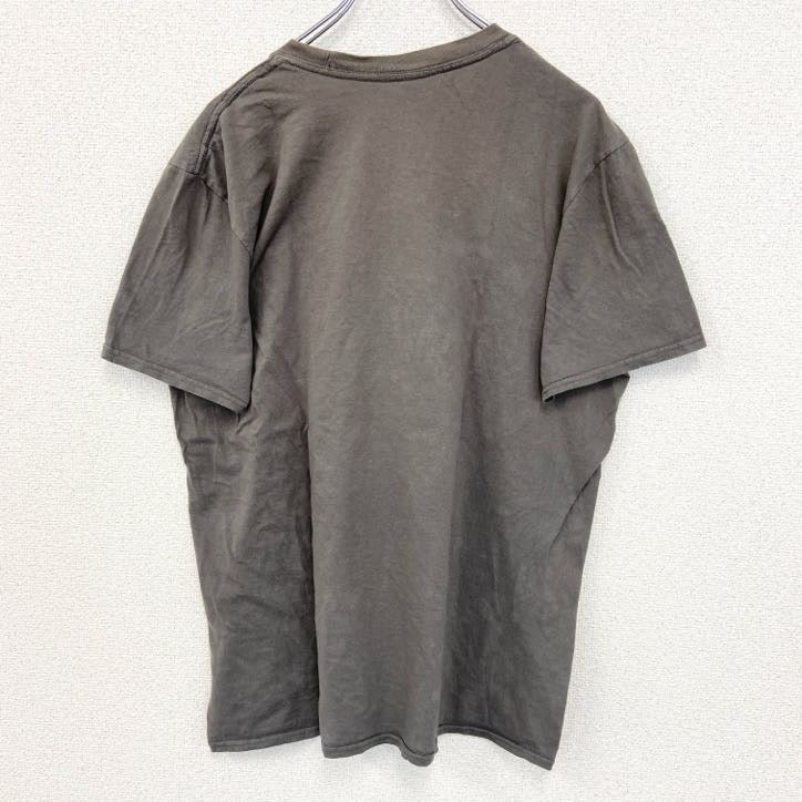 古着 used　GAME ON ゲーム オン　半袖プリントTシャツ　サンタ　ビール　カジュアルデザイン　レトロ　薄茶色　Lサイズ