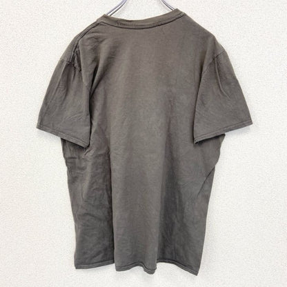 古着 used　GAME ON ゲーム オン　半袖プリントTシャツ　サンタ　ビール　カジュアルデザイン　レトロ　薄茶色　Lサイズ