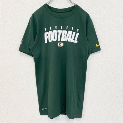古着 used　NIKE ナイキ　半袖プリントTシャツ　スウッシュマーク　グリーン パッカーズ　アメフト　緑　Lサイズ