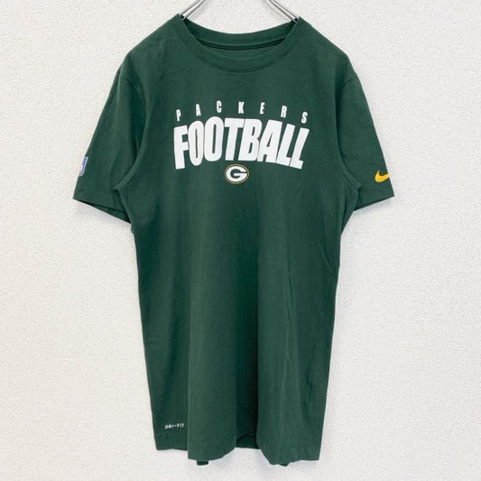 古着 used　NIKE ナイキ　半袖プリントTシャツ　スウッシュマーク　グリーン パッカーズ　アメフト　緑　Lサイズ