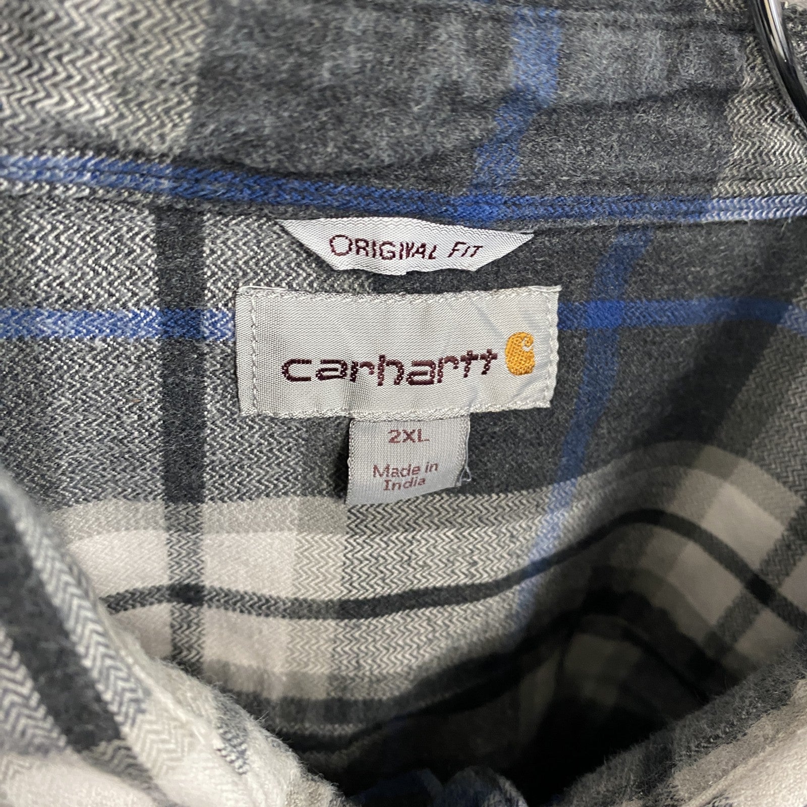 Carhartt　カーハート　長袖ネルシャツ　フラップポケット　マルチチェック　チャコールグレー　2XLサイズ