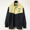 古着 used　Boathouse　長袖ハーフジップナイロンプルオーバー　ラクロス　レトロ　ハイネック　黒　ベージュ　Sサイズ