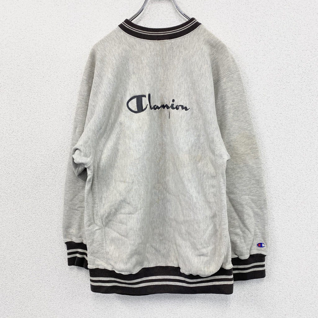 90s　Champion　チャンピオン　リバースウィーブ　スウェット/トレーナー　刺繍タグ　霜降りグレー　XLサイズ