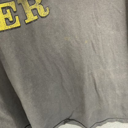 古着 used　GAME ON ゲーム オン　半袖プリントTシャツ　サンタ　ビール　カジュアルデザイン　レトロ　薄茶色　Lサイズ