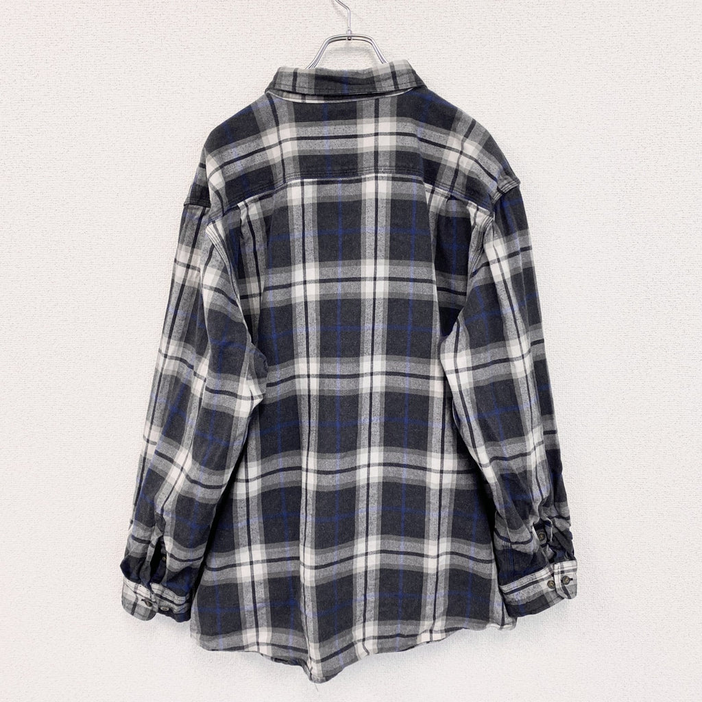 Carhartt　カーハート　長袖ネルシャツ　フラップポケット　マルチチェック　チャコールグレー　2XLサイズ