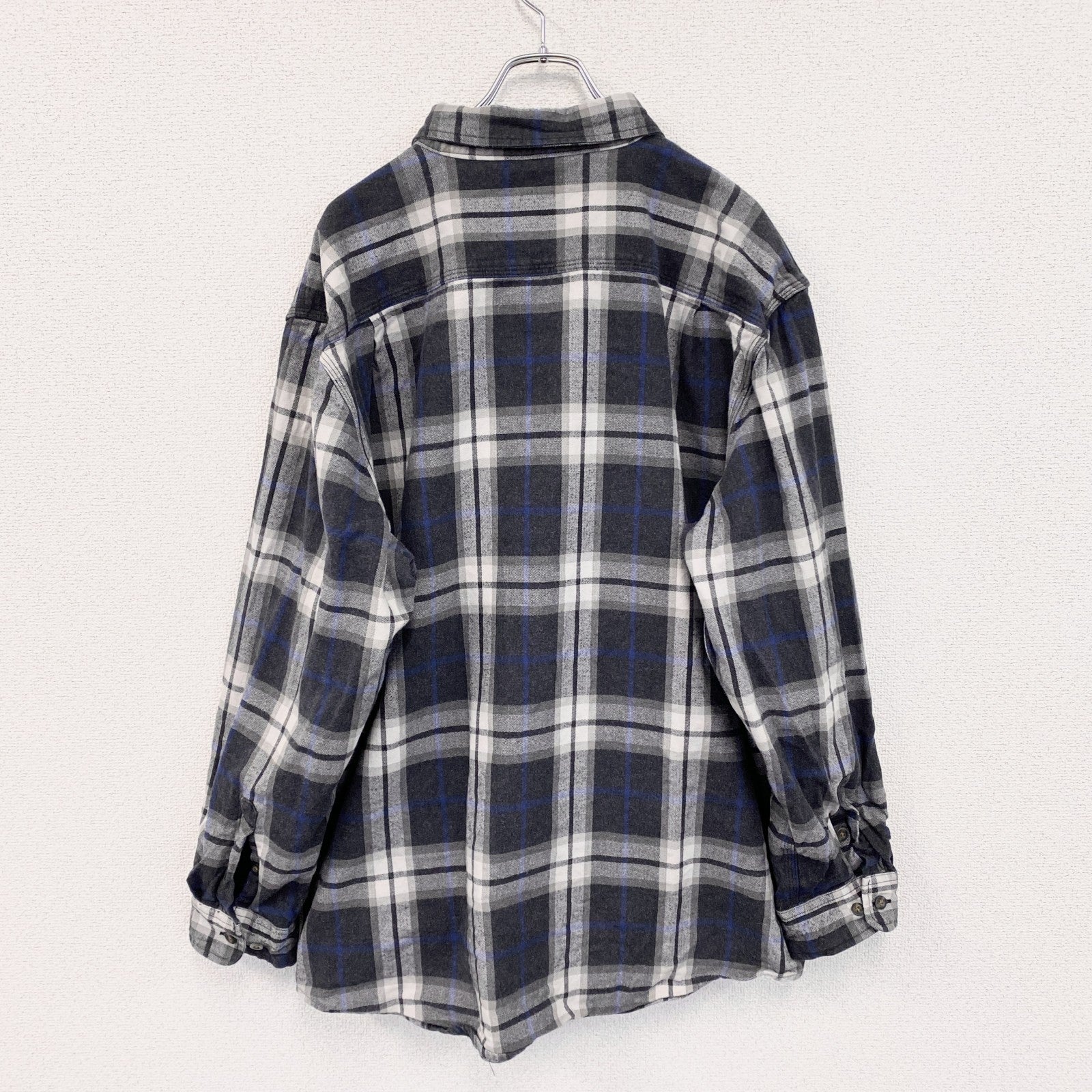 Carhartt　カーハート　長袖ネルシャツ　フラップポケット　マルチチェック　チャコールグレー　2XLサイズ