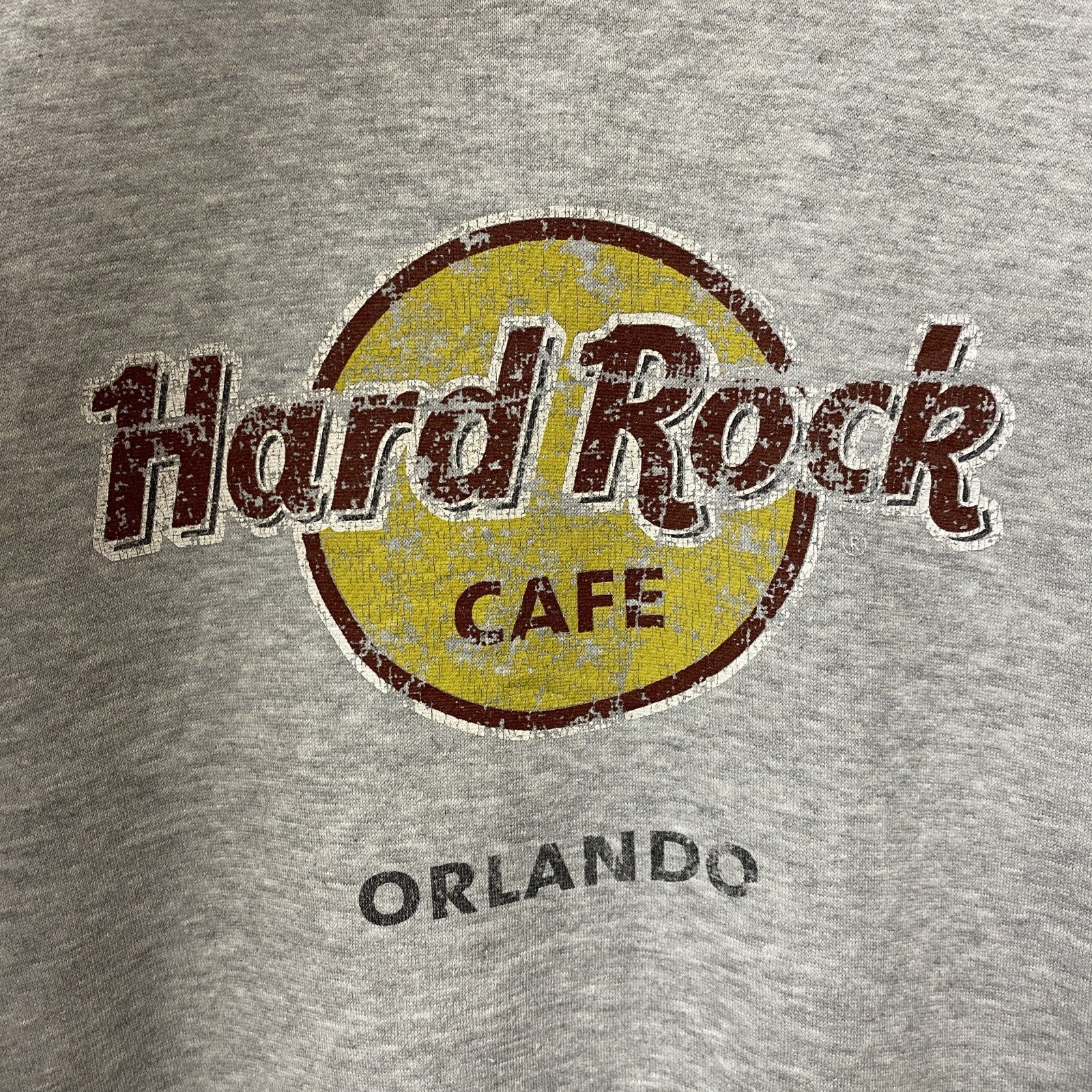 古着 used　HardRockCafe　ハードロックカフェ　長袖プリントパーカー　ORLANDO　オーランド　グレー　Mサイズ