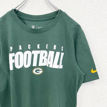 古着 used　NIKE ナイキ　半袖プリントTシャツ　スウッシュマーク　グリーン パッカーズ　アメフト　緑　Lサイズ