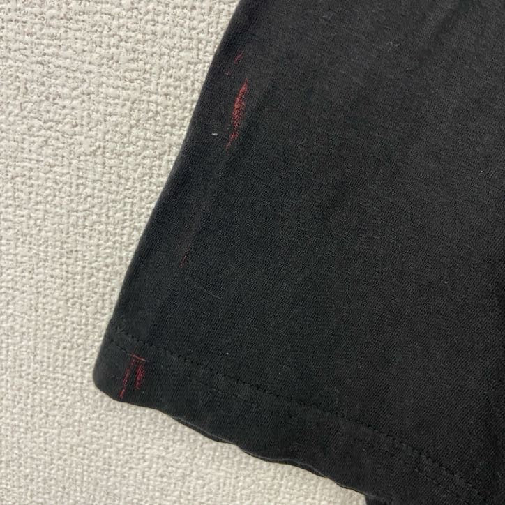 古着 used　NATIONAL OPTION　半袖プリントTシャツ　ドラゴン　龍　レトロ　春夏服　黒　クルーネック　XLサイズ