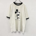 Disney　ディズニー　Mickey Mouse　ミッキーマウス　半袖キャラクターTシャツ　リンガーT　白　ホワイト　XLサイズ