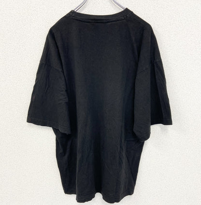 古着 used　NATIONAL OPTION　半袖プリントTシャツ　ドラゴン　龍　レトロ　春夏服　黒　クルーネック　XLサイズ