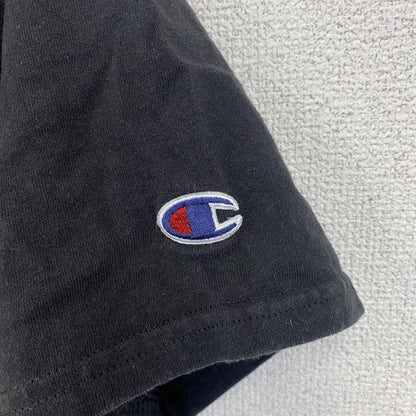 古着 used　champion　チャンピオン　半袖プリントTシャツ　ドメーヌ・セリーヌ　レトロ　ブラック　黒　Mサイズ